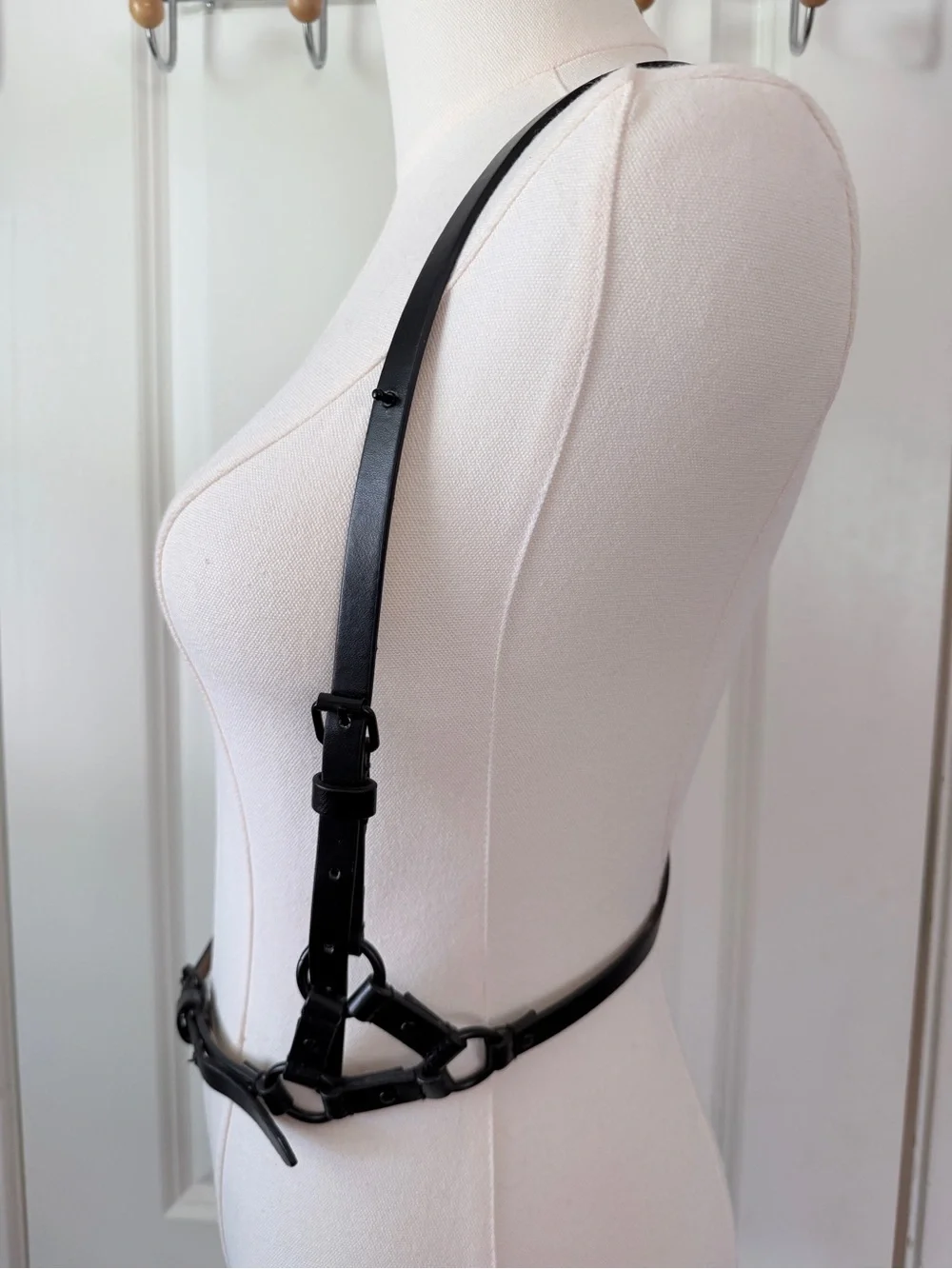 BCBGMaxAzria Black Leather Harness Belt